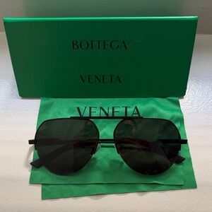 Bottega Veneta Black Aviator Sunglasses